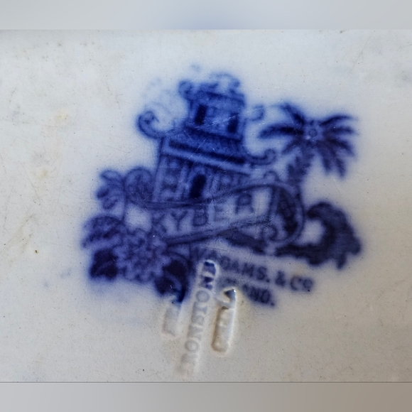 SOLD! Flow Blue W. Adams & Co Kyber pattern Antique c.1890's Excellent Condition - Picture 4 of 13